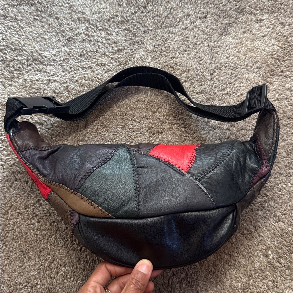 Vintage Patchwork Leather Fanny Pack - image 5